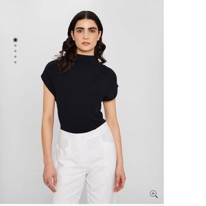 Club Monaco Boucle Mock Neck Sweater-black